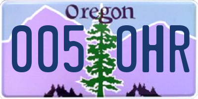 OR license plate 005OHR