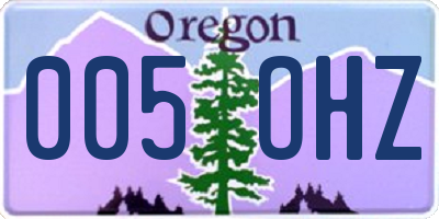 OR license plate 005OHZ