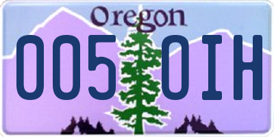 OR license plate 005OIH