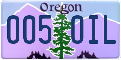 OR license plate 005OIL