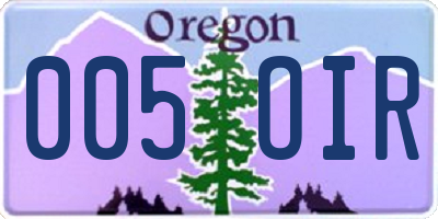 OR license plate 005OIR