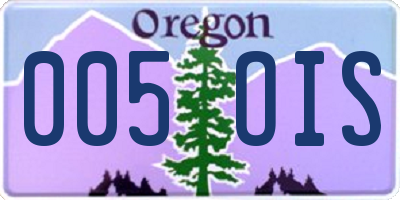 OR license plate 005OIS
