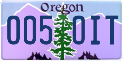 OR license plate 005OIT
