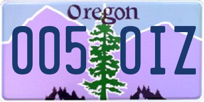 OR license plate 005OIZ