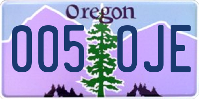 OR license plate 005OJE