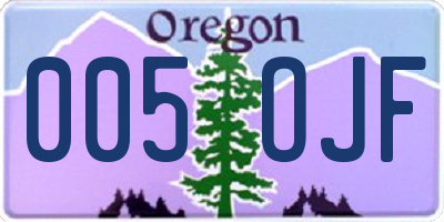 OR license plate 005OJF