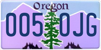 OR license plate 005OJG