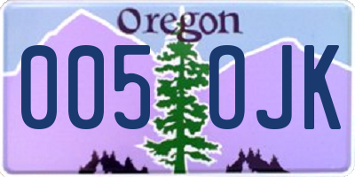 OR license plate 005OJK