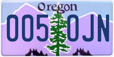 OR license plate 005OJN