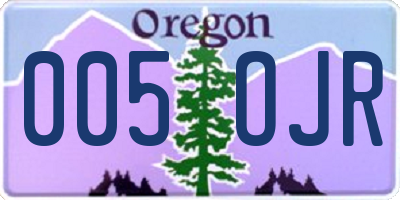 OR license plate 005OJR