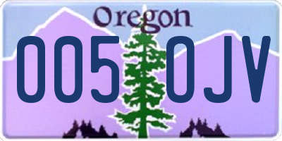 OR license plate 005OJV