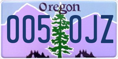 OR license plate 005OJZ
