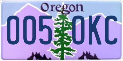 OR license plate 005OKC