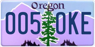 OR license plate 005OKE