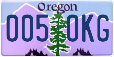 OR license plate 005OKG
