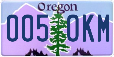OR license plate 005OKM