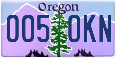 OR license plate 005OKN