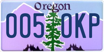 OR license plate 005OKP
