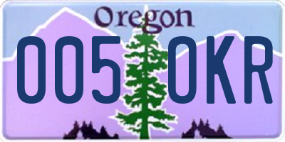 OR license plate 005OKR