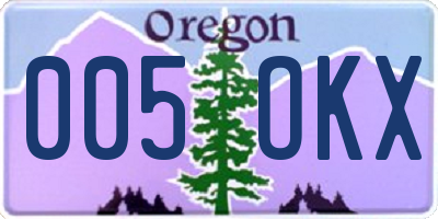 OR license plate 005OKX
