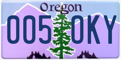 OR license plate 005OKY