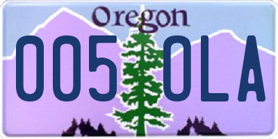 OR license plate 005OLA