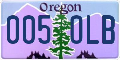 OR license plate 005OLB