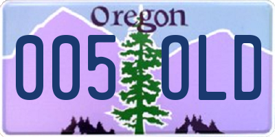 OR license plate 005OLD