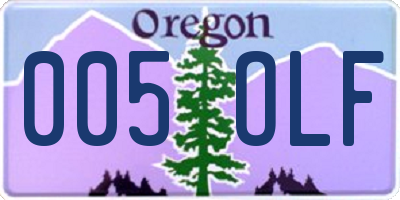 OR license plate 005OLF