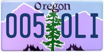OR license plate 005OLI
