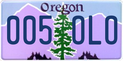OR license plate 005OLO