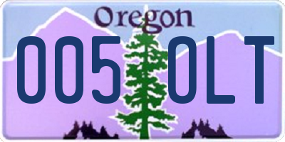 OR license plate 005OLT