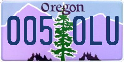OR license plate 005OLU