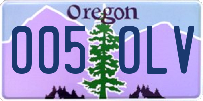 OR license plate 005OLV