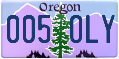 OR license plate 005OLY