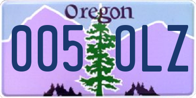 OR license plate 005OLZ