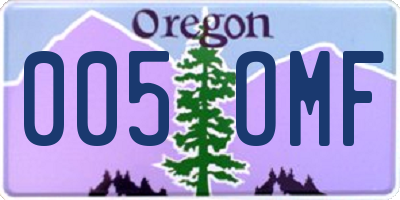 OR license plate 005OMF