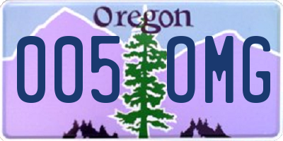 OR license plate 005OMG