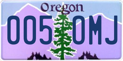 OR license plate 005OMJ