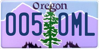 OR license plate 005OML
