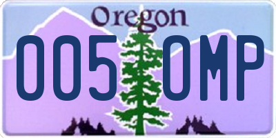 OR license plate 005OMP