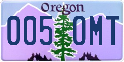 OR license plate 005OMT