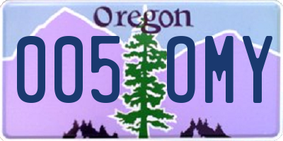 OR license plate 005OMY