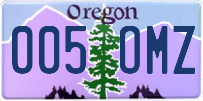 OR license plate 005OMZ