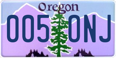 OR license plate 005ONJ