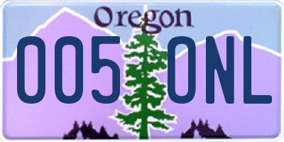 OR license plate 005ONL