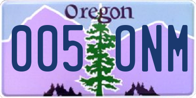 OR license plate 005ONM