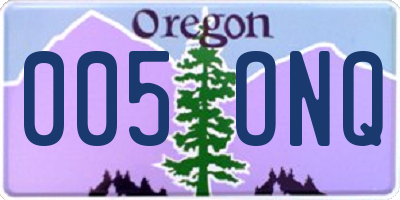 OR license plate 005ONQ