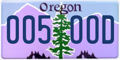OR license plate 005OOD