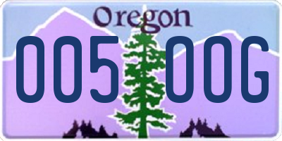 OR license plate 005OOG